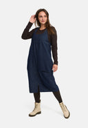 Latzkleid in Denim Blau mit feiner Struktur 'Bella'