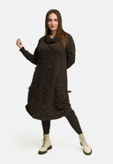 'Brunel' Dress – Cowl-Neck, Side Ruching & Midi Length