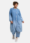 Cóta 'Sky' – Denim Préimhe, Níochán Ombre & Síneadh