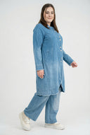 Cóta 'Sky' – Denim Préimhe, Níochán Ombre & Síneadh