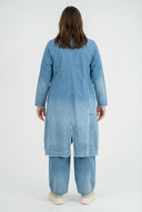 Cóta 'Sky' – Denim Préimhe, Níochán Ombre & Síneadh